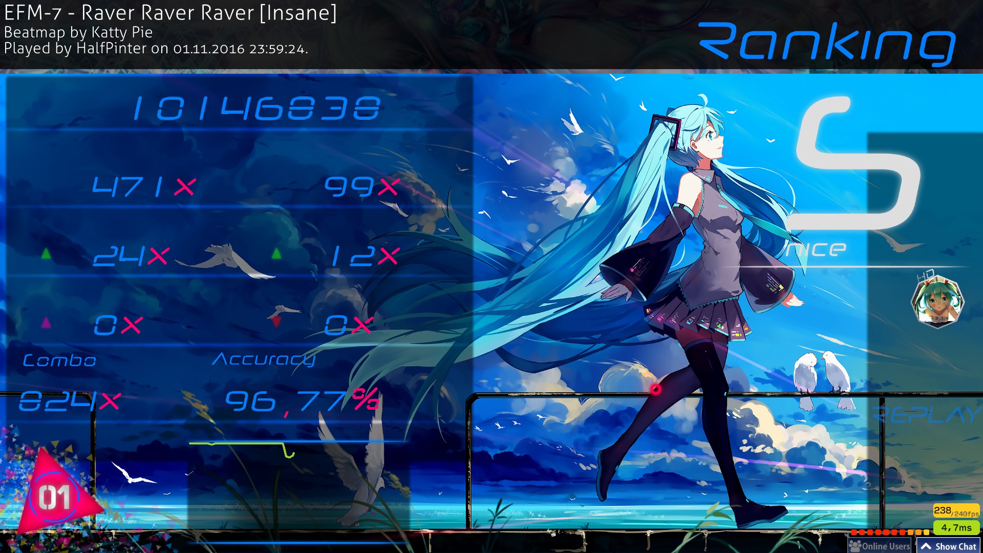 New osu skins on X: «(Vocaloid) Hatsune Miku» v2.0 Aspect ratio