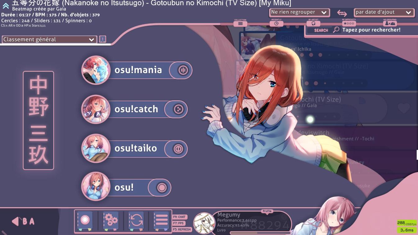 Miku Nakano # - [STD] [HD/SD] · forum | osu!