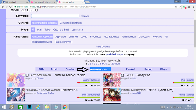 How to check what my recommended difficulty is forum osu