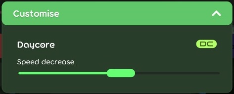 Daycore customisation options in the game client