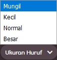 Tombol Ukuran Huruf