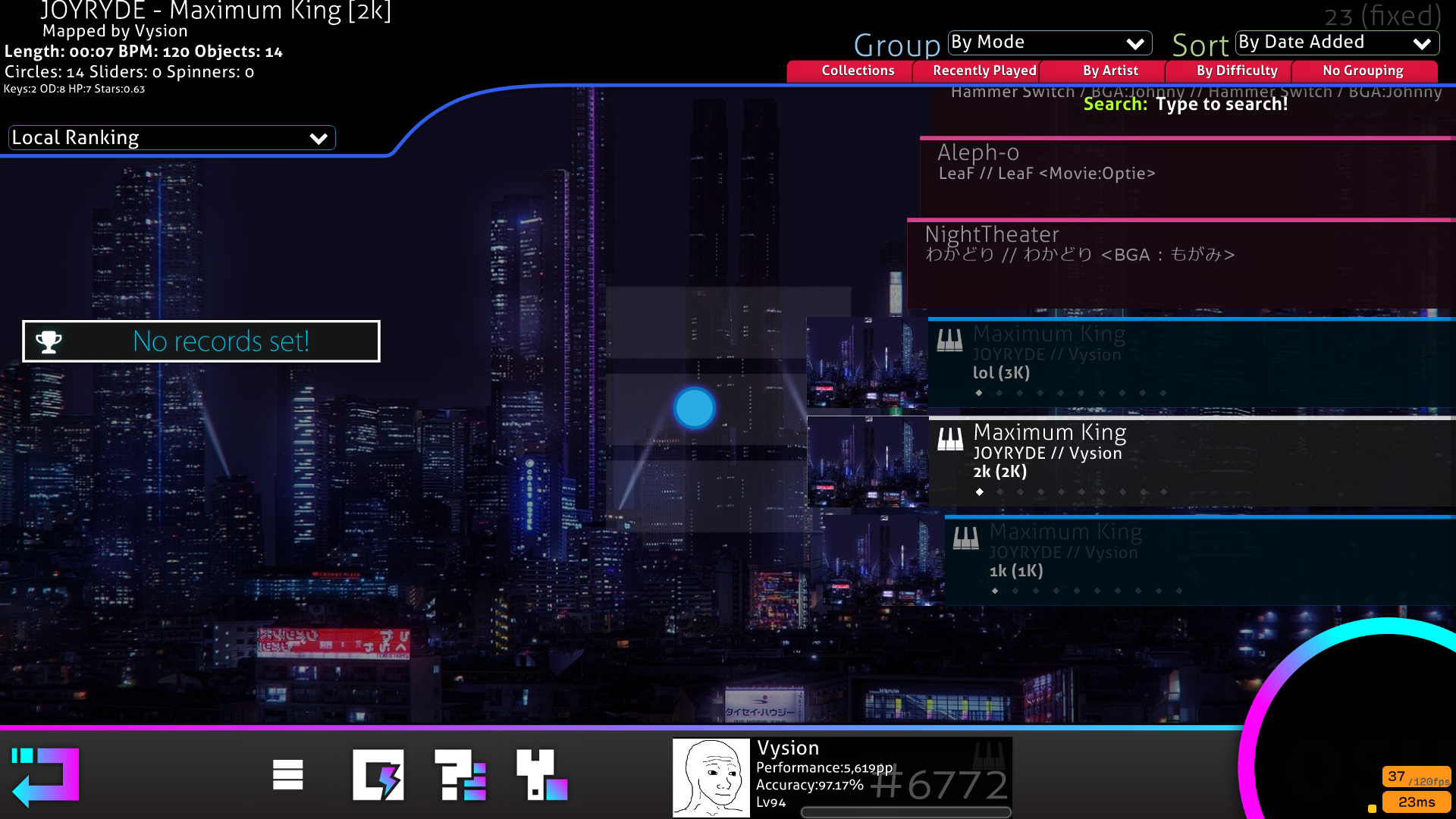 Jianshyy on X: osu!mania version released (bars and circles only