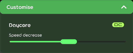 Daycore customisation options in the game client