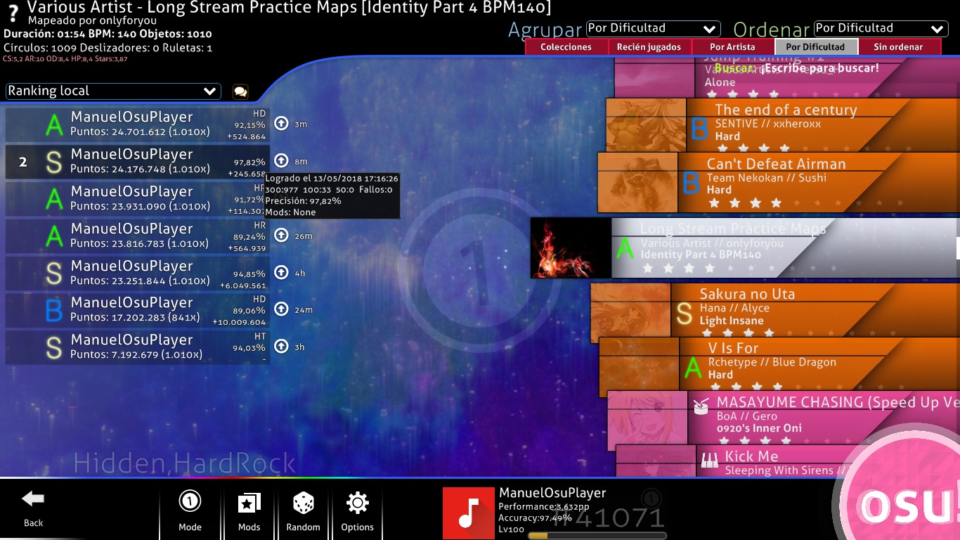 Various Artist - Long Stream Practice Maps · beatmap info