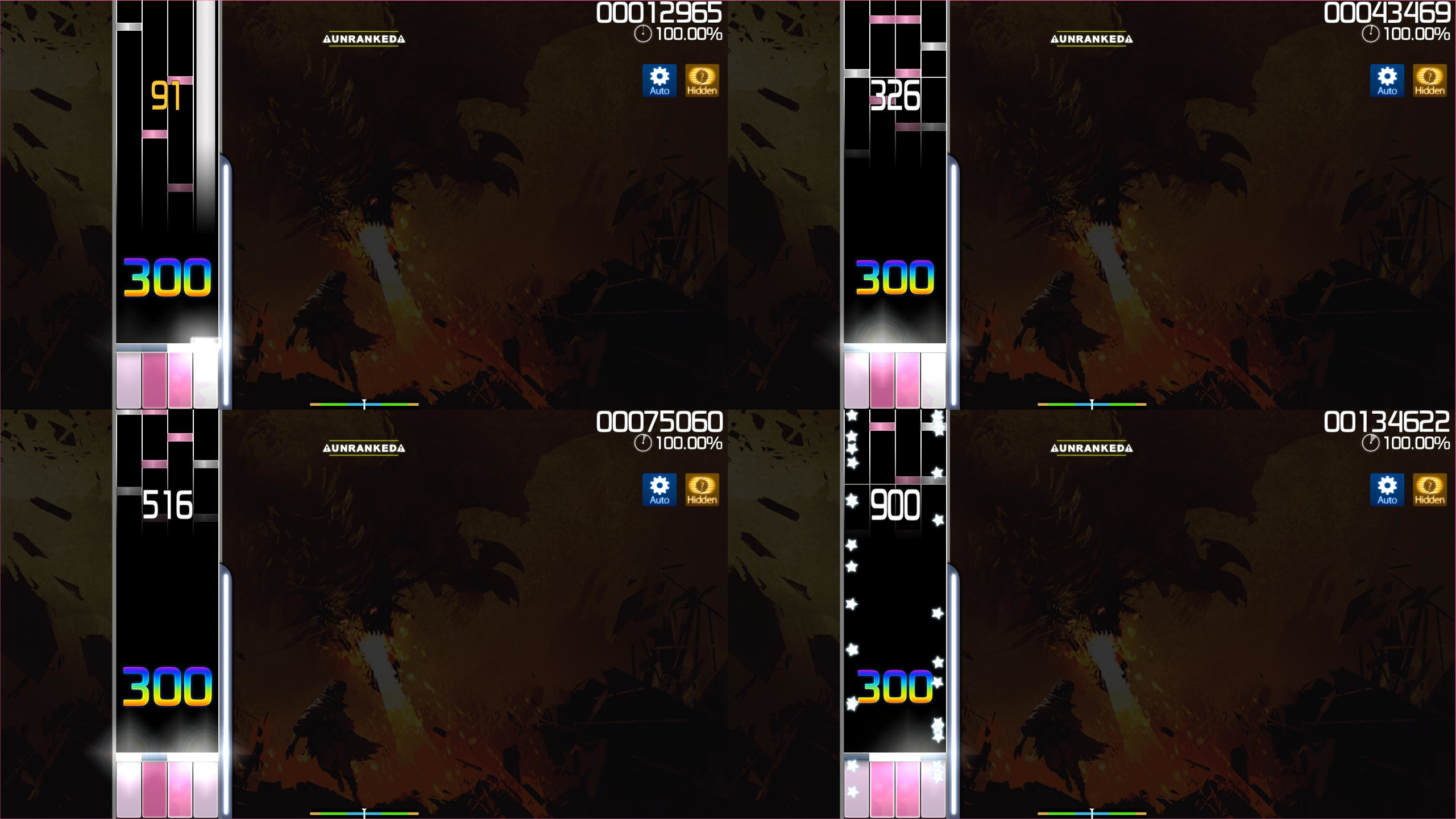 Comparaison de gameplay du mod HD sur osu!mania