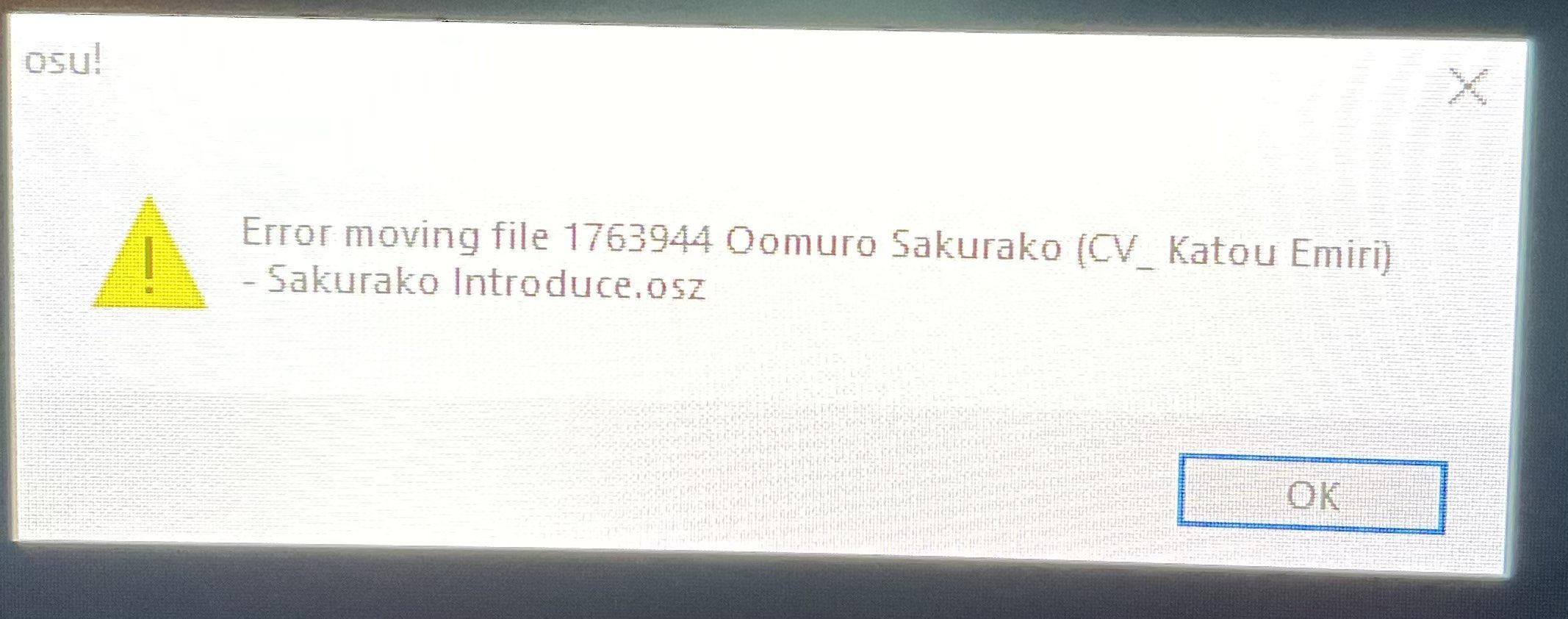 Error moving file osu что это