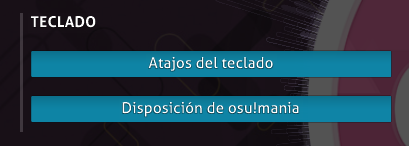 Sección Teclado de las opciones