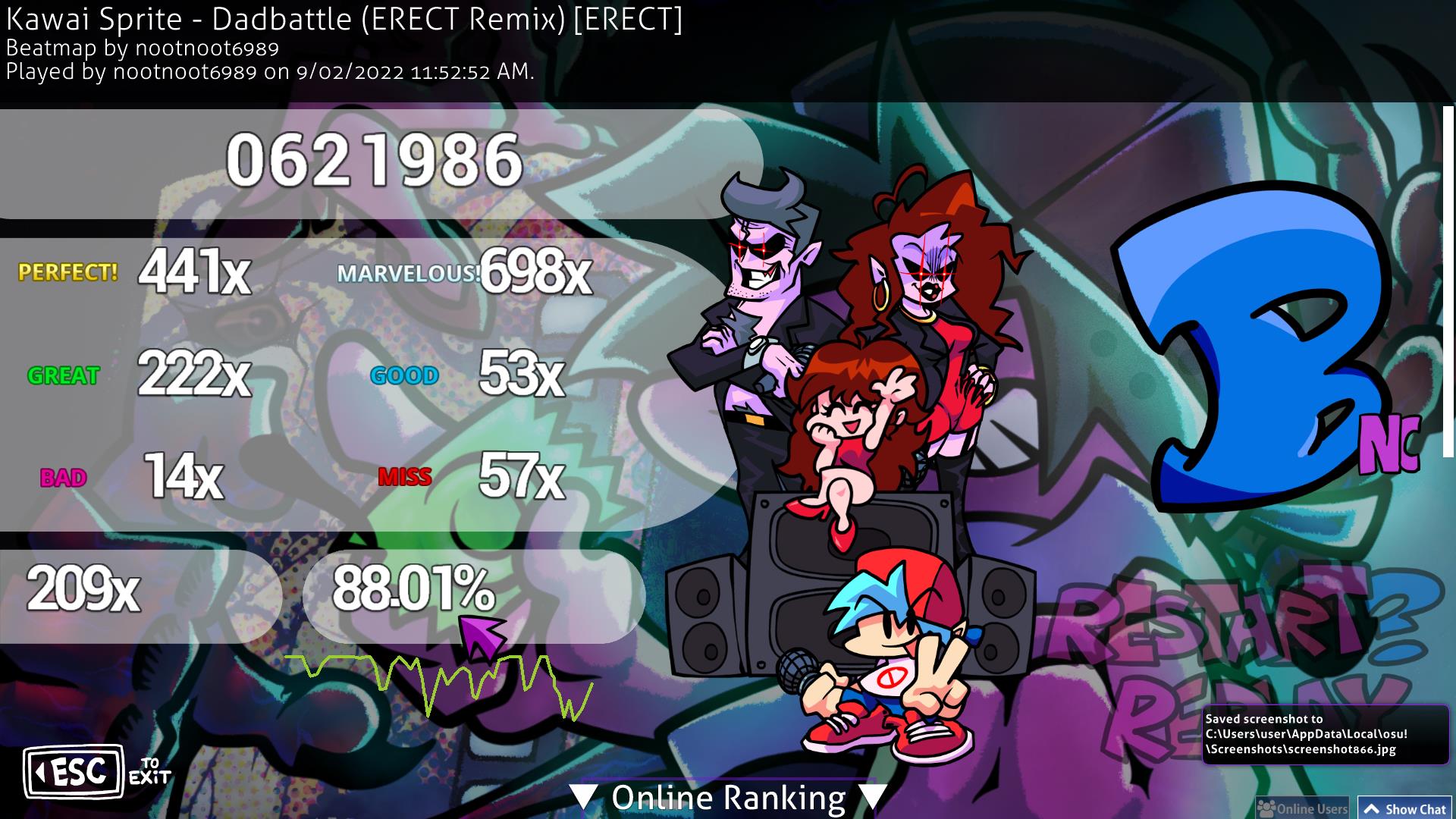 Kawai Sprite - Dadbattle (ERECT Remix) · beatmap info | osu!