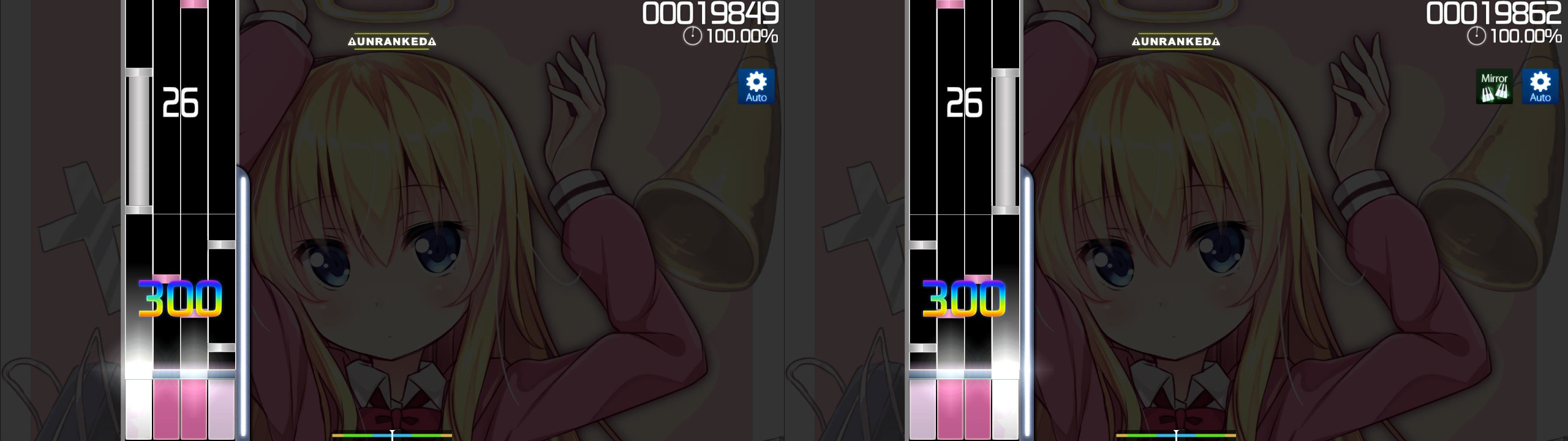 Gameplay du mod MR dans osu!mania