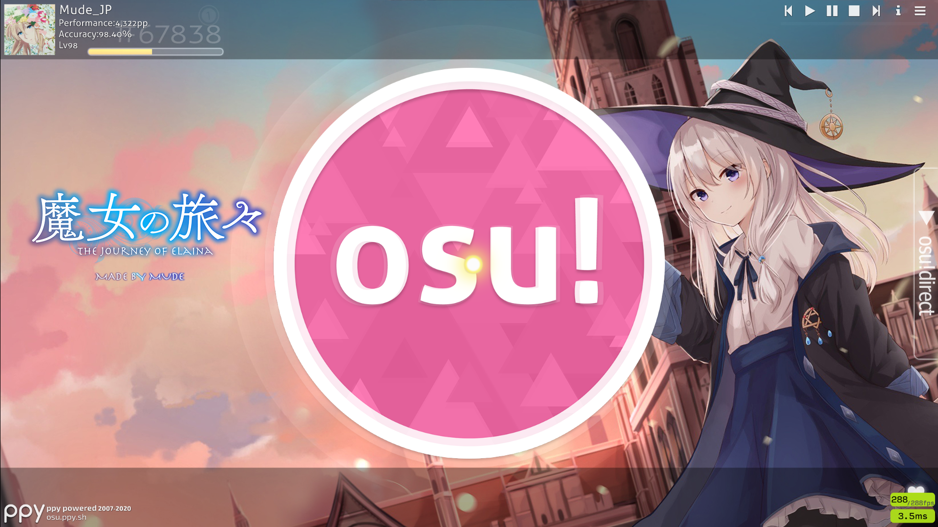 The Journey of Elaina 『MJ』v1.0~v1.1 # -[HD/SD][16:9/16:10][STD] · forum |  osu!