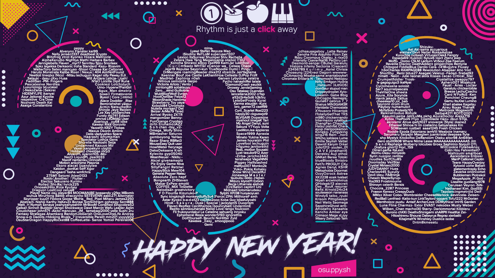 osu! 2018 New Year Wallpaper (HAPPY NEW