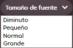 Opciones de tamaño de fuente