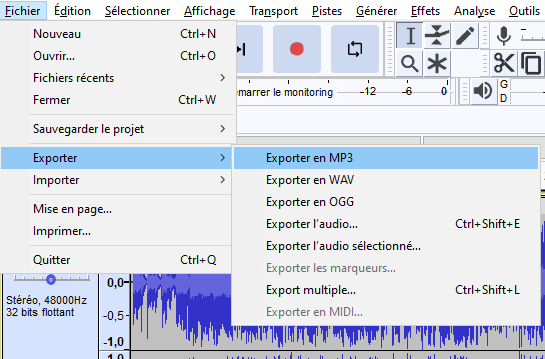 Exporter en MP3