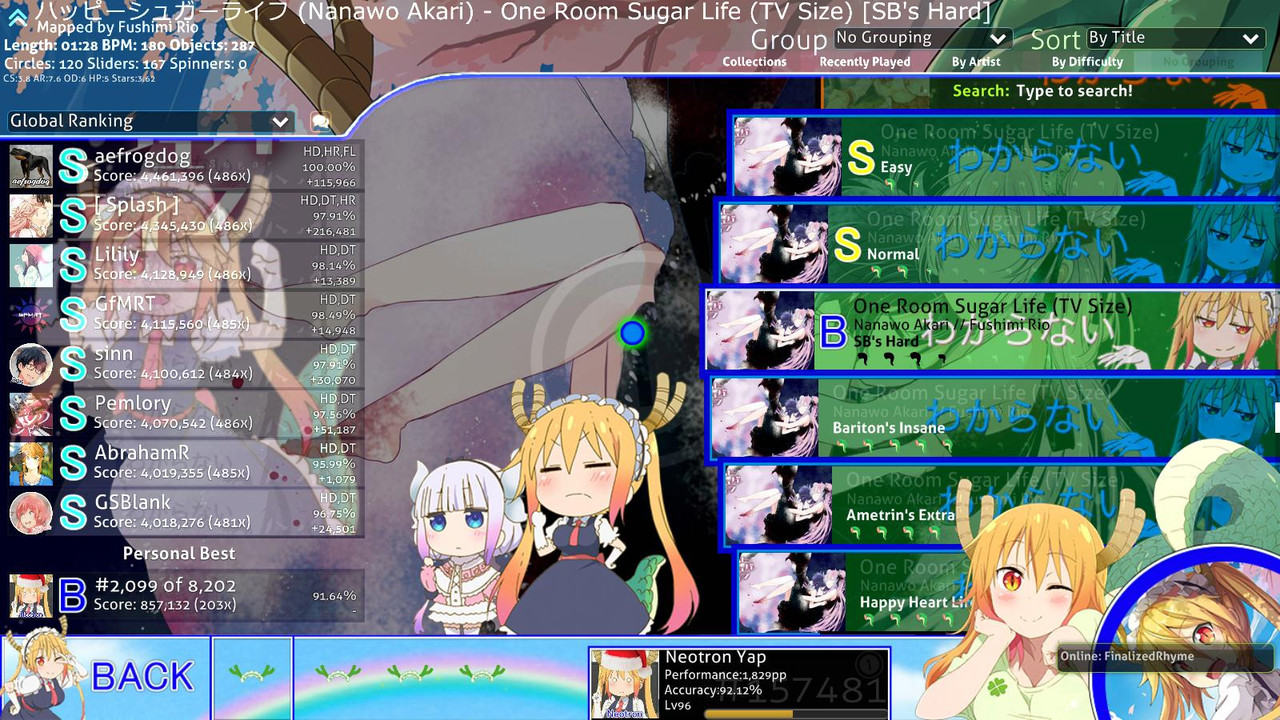 Nanawo Akari - One Room Sugar Life (TV Size) · beatmap info