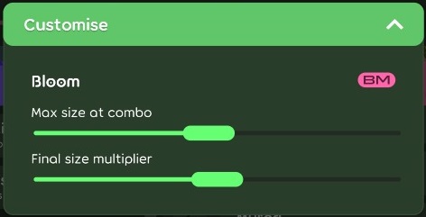 Bloom customisation options in the game client