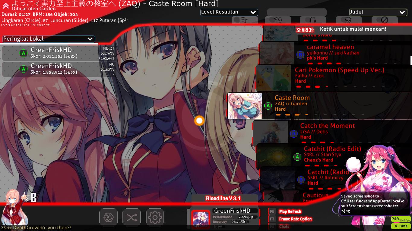 Classroom of the elite skin | GreenFriskHD BloodLine | [STD ONLY] · forum |  osu!