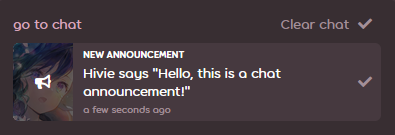 Announcement notification