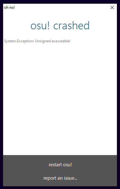 Osu crashed что делать
