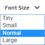 Font size options