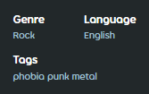 Uno screenshot di genere, lingua, e tag sulla pagina di una beatmap