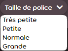 Options de taille de la police