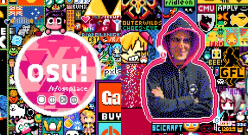 Obras de arte de píxeles de osu! en r/place