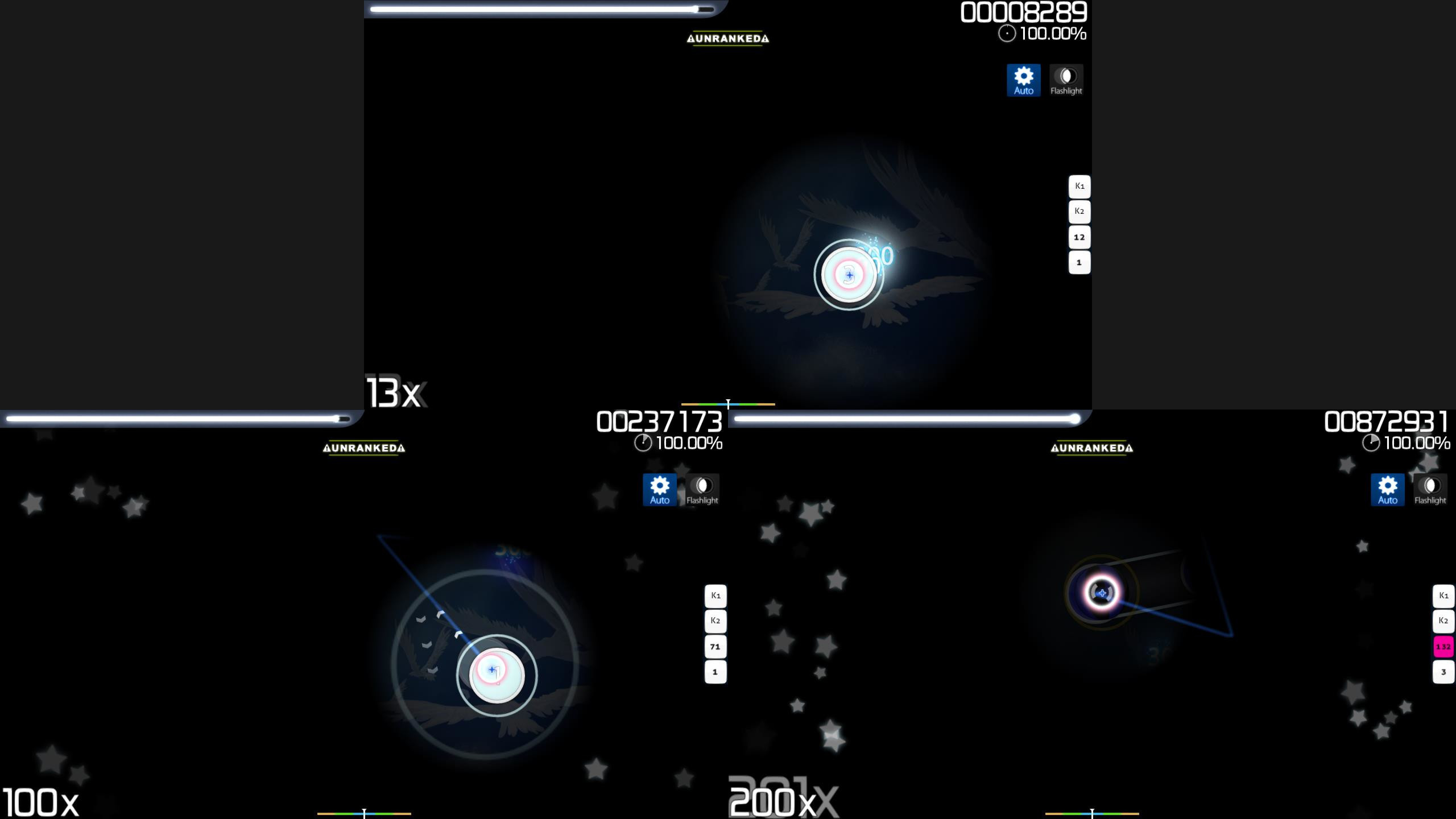 Comparaison du gameplay avec le mod FL dans osu!