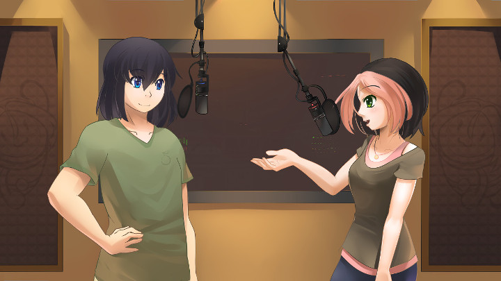 pippi and Yuzu recording a talk